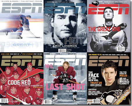 ESPN The Magazine's hockey covers 
