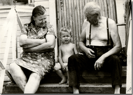 Grandma Hanna, me, and Grandpa Lahja.