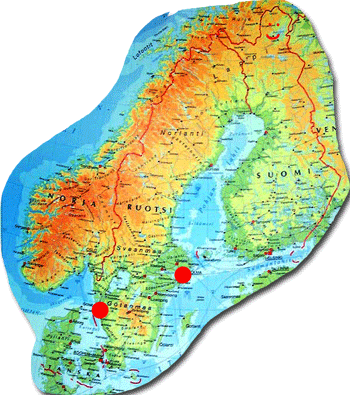 Norway, Sweden, Finland (left to right).