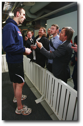 Chara to the left in the photo. 